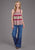 Stetson Womens 2439 Vintage Tapestry Red/Tan 100% Rayon S/L Tank Top