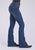 Stetson Womens 921 High Waist Flare Dark Wash Cotton Blend Seamed Back Jeans