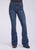 Stetson Womens 921 High Waist Flare Dark Wash Cotton Blend Seamed Back Jeans