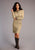Stetson Womens Stretch Twill Denim Khaki Cotton Blend L/S Dress