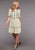 Stetson Womens 2098 Fitted Twill White 100% Rayon S/S Dress