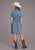 Stetson Womens Smile Pockets Self Tie Blue Lyocell S/S Dress
