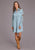 Stetson Womens Southwestern Snap Button Blue Lyocell L/S Dress