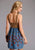 Stetson Womens Fitted Tank Bodice Blue/Saddle Brown Lyocell S/L Dress