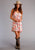 Stetson Womens Ruffle Herringbone Floral Pink 100% Rayon S/L Dress