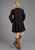 Stetson Womens Longhorn Mojave Print Black 100% Rayon L/S Dress