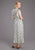 Stetson Womens Field Flower Blue Multi 100% Rayon S/L Dress