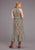 Stetson Womens Carnation Border Tan/Blue 100% Cotton S/L Dress