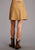 Stetson Womens Button Front Gored Saddle Brown Lamb Suede Skirt