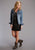 Stetson Womens Two Tier Fringe Black Lamb Leather Skirt