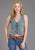 Stetson Womens Fitted Western Blue Cotton Blend Denim Vest