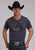 Stetson Unisex Rodeo Bronc Rider Grey Cotton Blend S/S T-Shirt