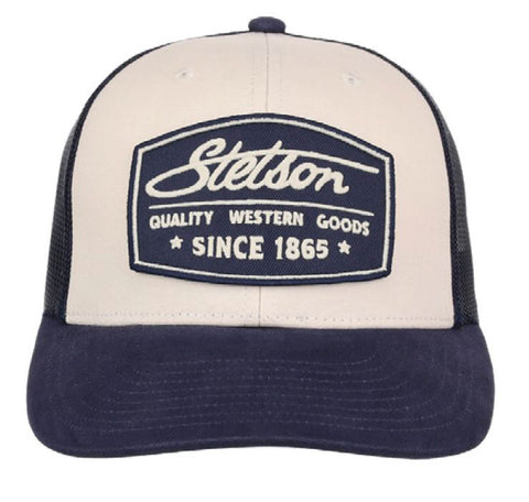 Stetson Unisex Quality Western Goods Cream/Blue Cotton Blend Baseball Cap Hat