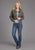Stetson Womens Plaid Blanket Collared Grey/Khaki Poly/Wool Jacket