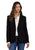 Stetson Womens Crepe Notch Collar Black Polyester Blend Blazer