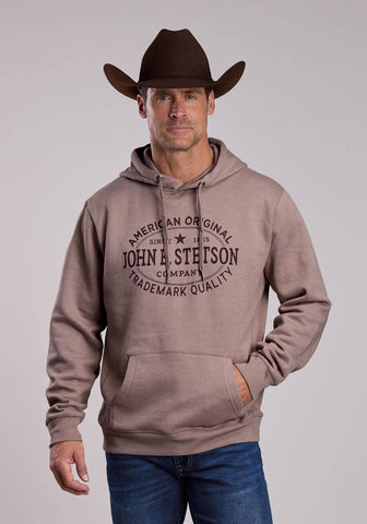 Stetson Mens American Original Trademark Taupe Poly/Cotton Hoodie