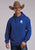 Stetson Mens Full Back Bronc Rider Royal Blue Cotton Blend Hoodie
