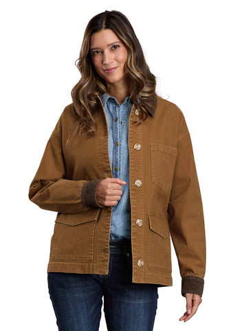 Stetson Womens Stretch Barn Camel Cotton Blend Canvas Jacket