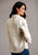 Stetson Womens 1761 Windowpane Plaid Cream Wool Blend Wool Jacket