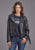 Stetson Womens Smooth Moto Style Black Leather Leather Jacket