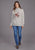 Stetson Womens Lady Bronc Rider Off White Cotton Blend Hoodie