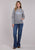 Stetson Womens Light Blue Script Logo Grey Cotton Blend Hoodie