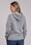 Stetson Womens Light Blue Script Logo Grey Cotton Blend Hoodie