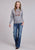 Stetson Womens Hats Boots Longhorn Grey Cotton Blend Hoodie