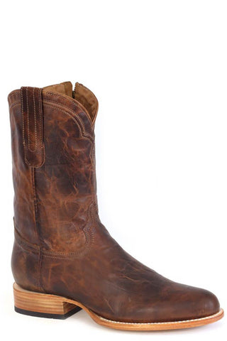 Stetson Mens Cash Waxy Brown Leather 10in R Toe Cowboy Boots