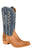 Stetson Mens Knox Burnish Tan/Sanded Blue Leather Cowboy Boots