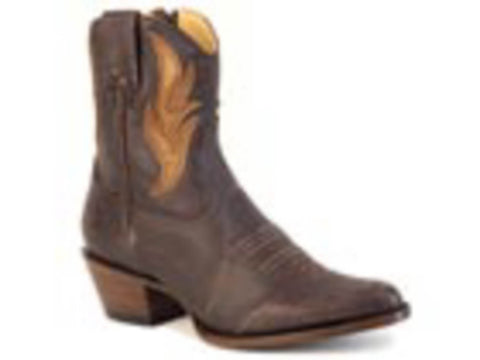 Stetson Womens Eliza Brown Leather 7in Zip Ankle Boots