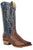 Stetson Womens Annie Brown/Blue Leather Cowboy Boots
