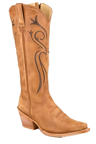 Stetson Womens Maci Brown Leather 15in Cowboy Boots