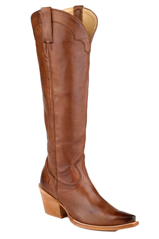 Stetson Womens Sutton Brown Calf Leather 18in Fashion Boots
