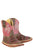 Tin Haul Infant Girls Barbwire Belle Brown/Pink Leather Cowboy Boots