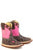 Tin Haul Infant Girls Be Moo Tiful Brown/Pink Leather Cowboy Boots