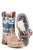 Tin Haul Kids Unisex Awesome Aztec Bull Skull Brown/Blue Leather Cowboy Boots