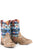 Tin Haul Kids Unisex Awesome Aztec Bull Skull Brown/Blue Leather Cowboy Boots