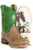 Tin Haul Kids Unisex Gridlock Ride Em Brown/Green Leather 8in Cowboy Boots