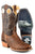 Tin Haul Mens Wild Croc Brown Leather Cowboy Boots
