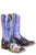 Tin Haul Womens Lady Luck Black/Purple Leather Games of Chance Cowboy Boots
