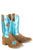 Tin Haul Womens Cosmic Cowgirl Brown/Turquoise Hair-on-Hide Rider Cowboy Boots
