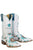 Tin Haul Womens Twisted Aztection White Leather Cowboy Boots