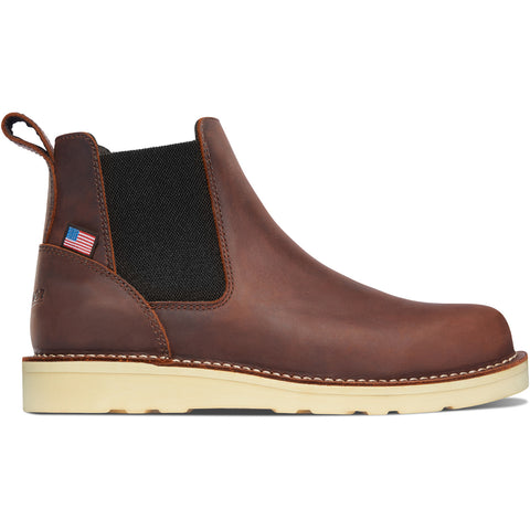 Danner Mens Bull Run Chelsea Wedge ST Brown Leather Work Boots