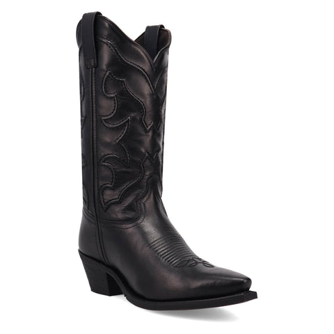 Laredo Womens Reva Black Leather 12in Cowboy Boots