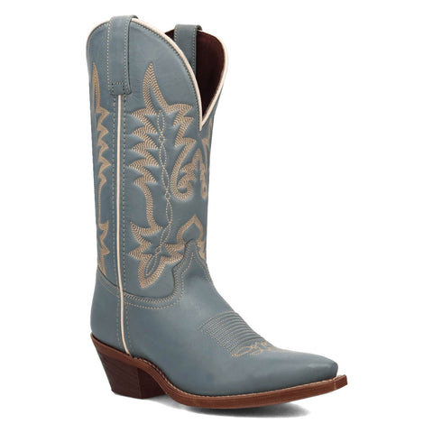 Laredo Womens Carly Sky Blue Leather 12in Cowboy Boots