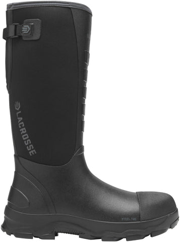 Lacrosse Mens Alpha Lite II 16in 5.0MM ST Black Rubber Work Boots