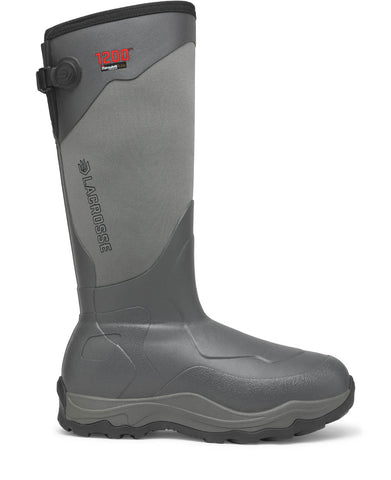 Lacrosse Mens Alpha Agility 17in 1200G Gray Rubber Hunting Boots