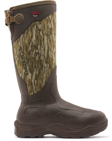 Lacrosse Mens Alpha Agility 17in 800G Mossy Oak Bottomland Rubber Hunting Boots