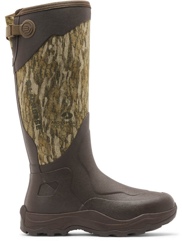 Lacrosse Mens Alpha Agility 17in Mossy Oak Bottomland Rubber Hunting Boots